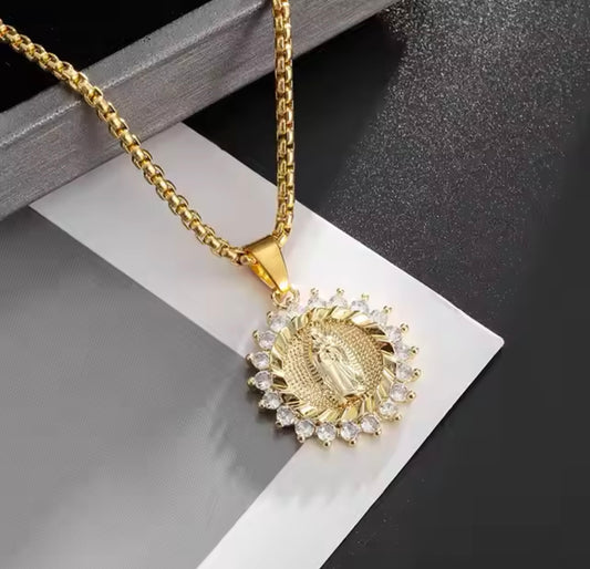 Παναγία χρυσή stainless  steel necklace