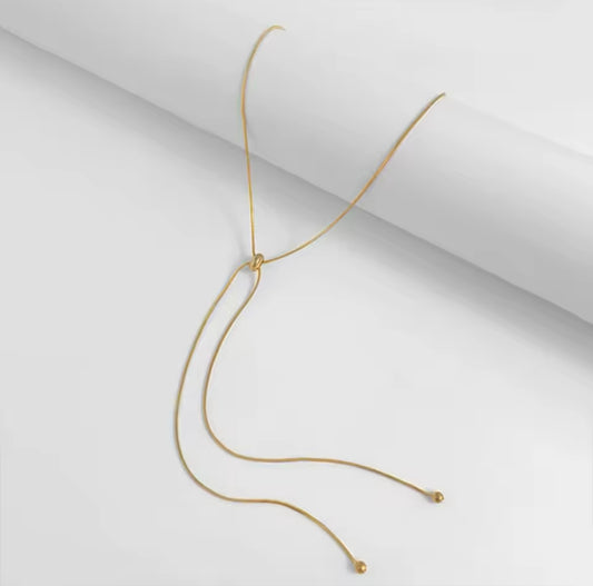 Κολιέ γραβάτα stainless steel gold
