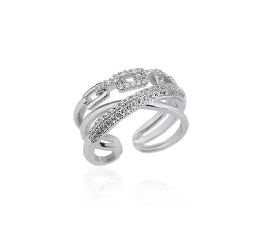 Ring stainless steel slver adjustable