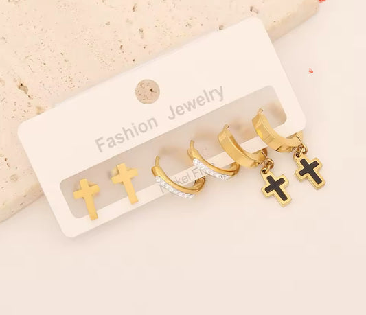 Earrings set stainless steel