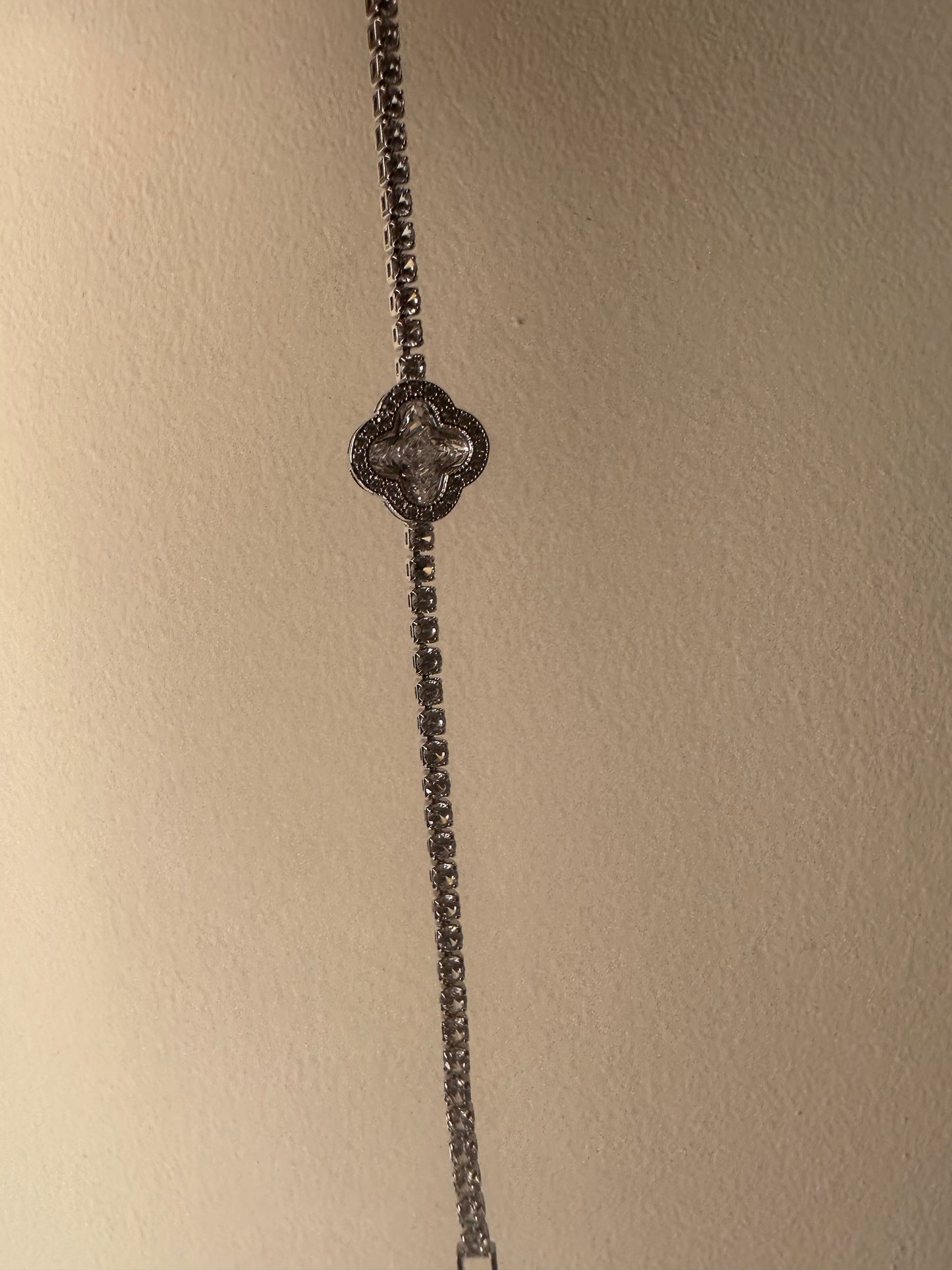 Bracelet full zircons stainless steel silver