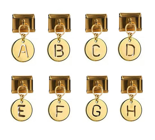 Charm stainless steel gold  name S