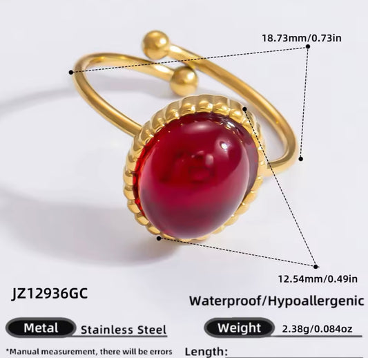 Ring stainless steel gold resizable