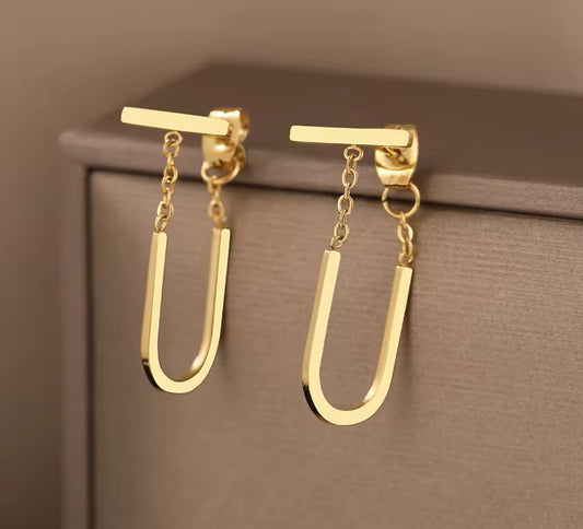 Earrings stainless steel gold