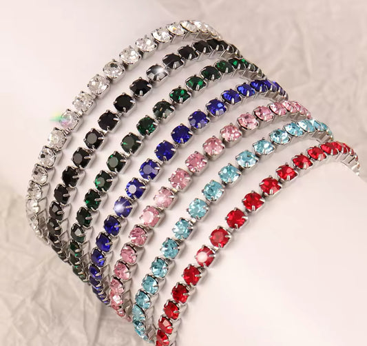 Bracelets tennis stainless steel zircons