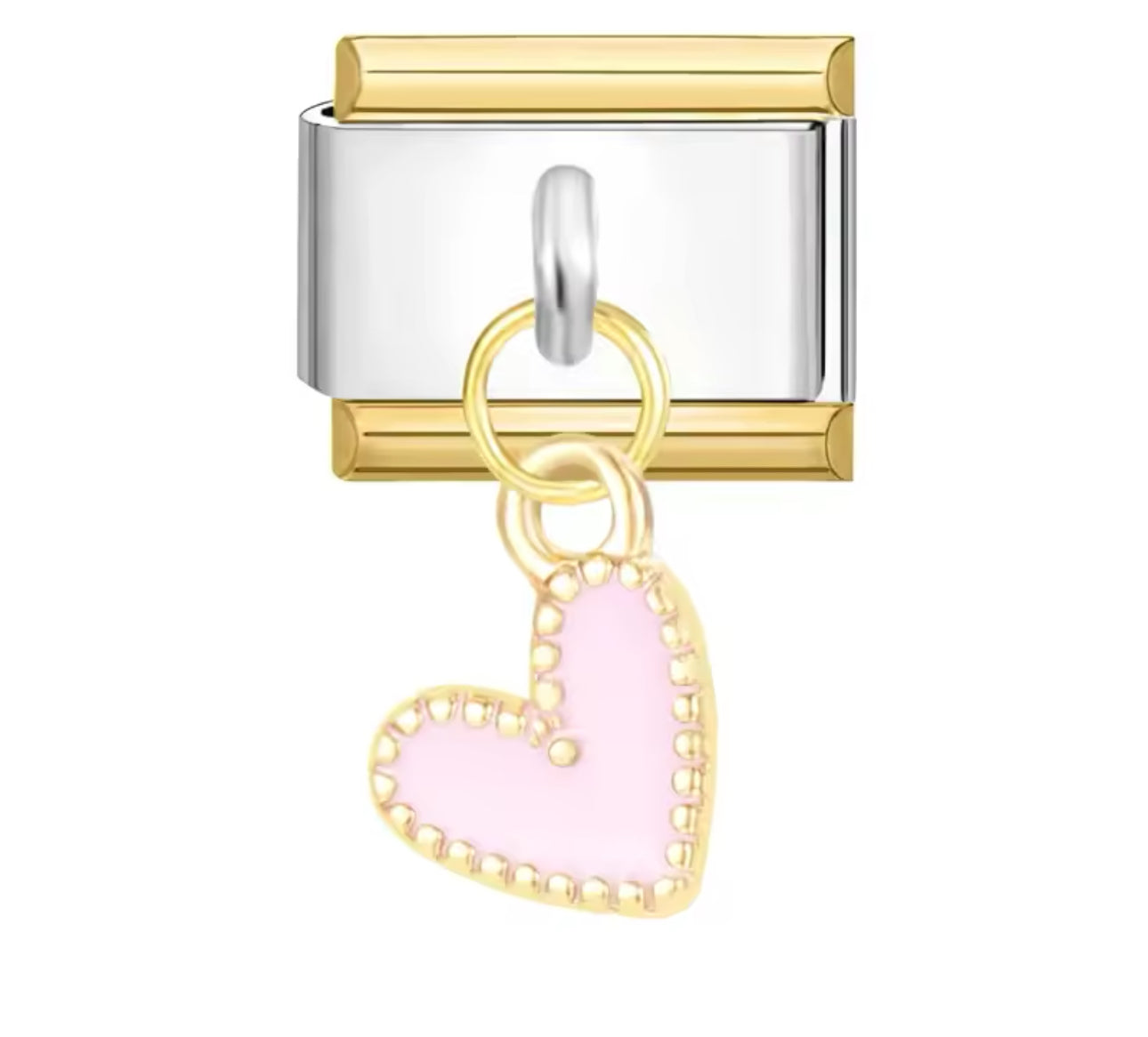 Charm stainless steel gold/silver heart