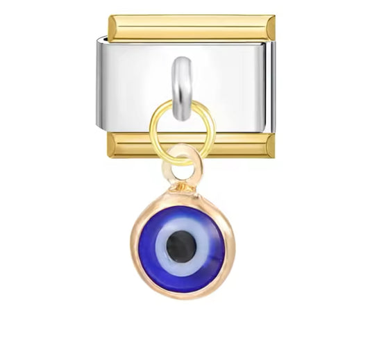 Charm stainless steel gold/silver eye