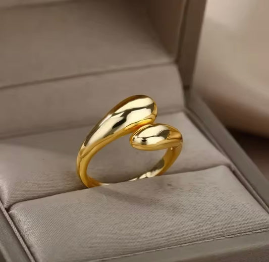 Ring stainless steel gold/silver resizable