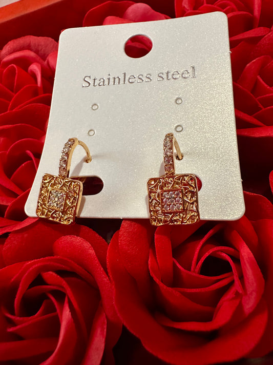 Earrings gold stainless steel