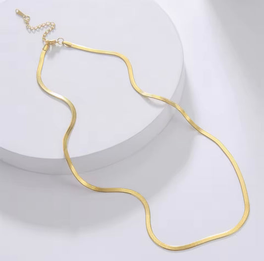 stainless steel necklace chain snake  gold