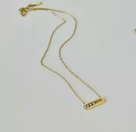 Necklace stainless steel  gold/silver messik