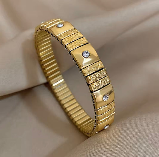 Bagel gold bracelet stainless steel