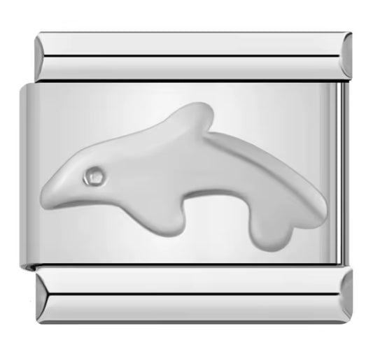 Charm stainless steel silver dolfin